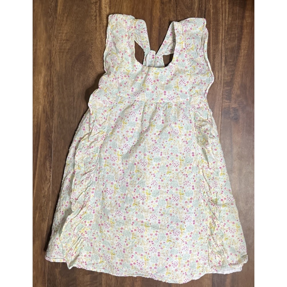 Shabby Chic Sleeveless Dress Floral Ruffle Size 6-7 Cottagecore